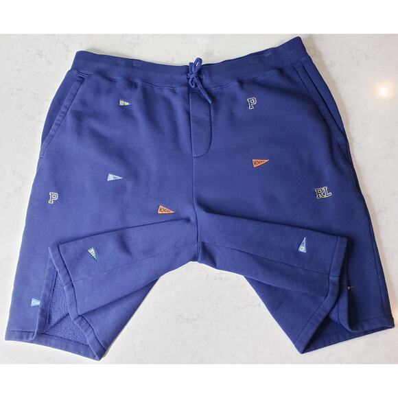 POLO Ralph Lauren Shorts All Over Embroidered Nautical Flags Blue Men's Size 2LT - Picture 4 of 10